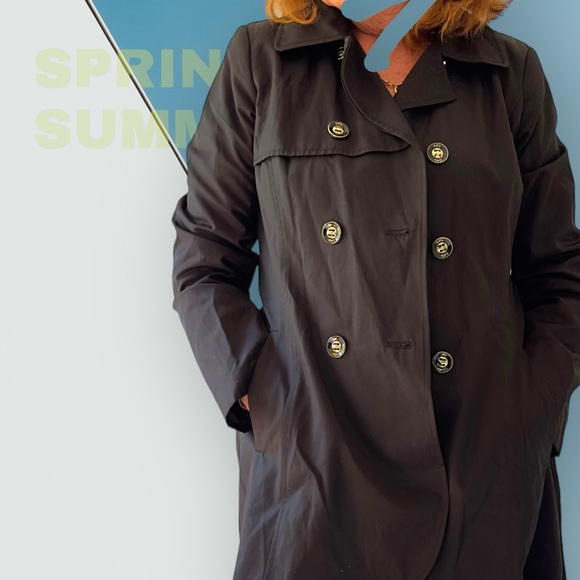 Luxurious Black Trench Coat by CeCe - Picture 11 of 16